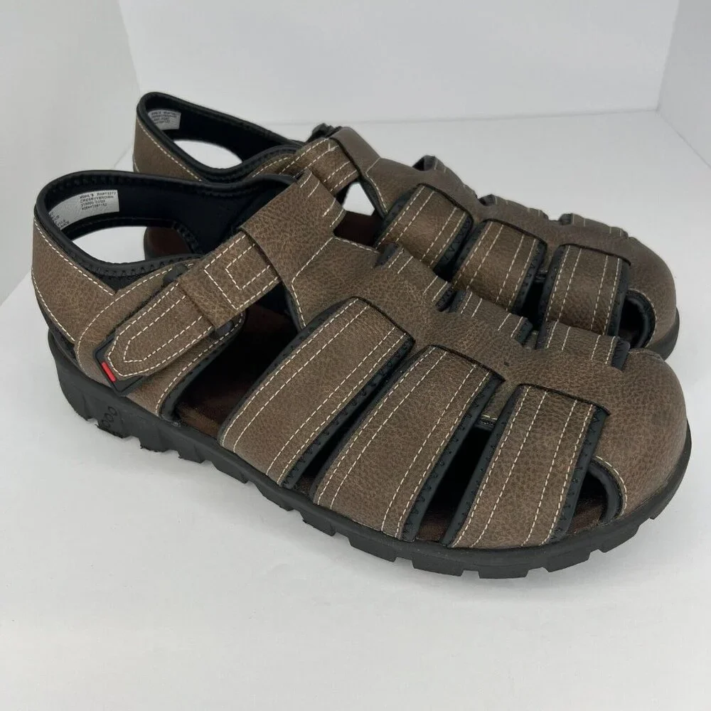 Sonoma Mens Brown Crosby Ortholite Eco Lightweight Size 13M Fisherman Sandals